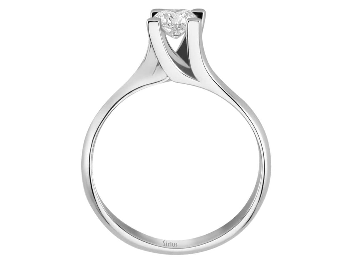 Bague solitaire avec diamant de laboratoire de 0,43 ct – Or Blanc 14 carats | Classique & élégante – Bijoux haut de gamme de Rosy Lab Diamonds
