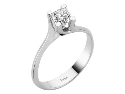 Solitärring mit 0,43 ct Labordiamant in 14K Weißgold – Klassische Brillanz