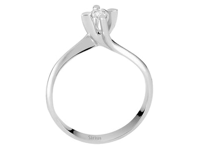 Klassischer Solitärring mit 0,14 ct Diamant in 14K Weißgold