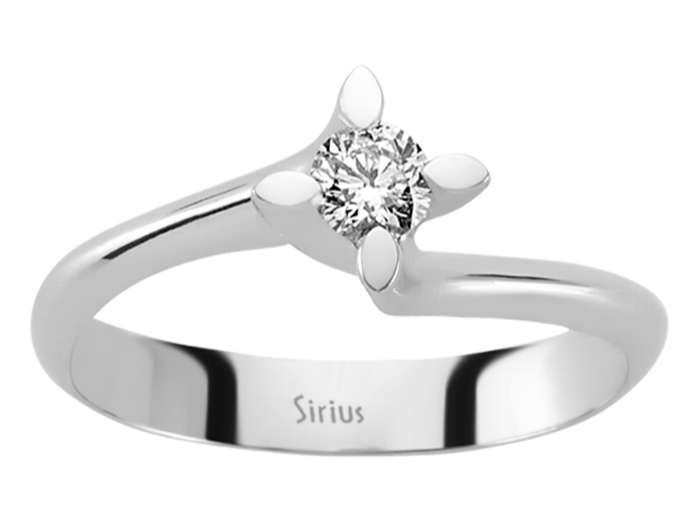 Moderner Solitärring mit 0,19 ct Diamant in 14K Weißgold