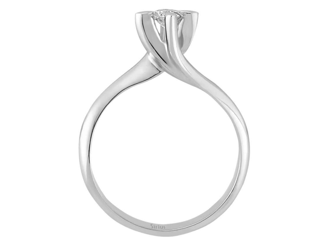 Moderner Solitärring mit 0,19 ct Diamant in 14K Weißgold