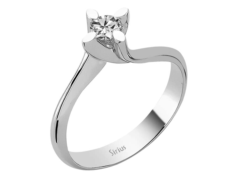 Moderner Solitärring mit 0,19 ct Diamant in 14K Weißgold