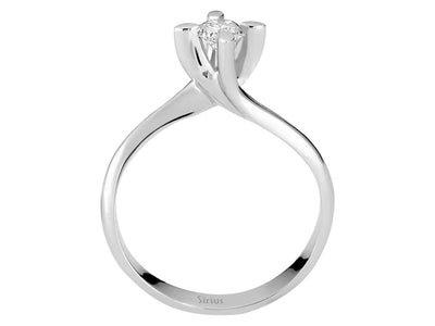 Stilvoller Solitärring mit 0,24 ct Diamant in 14K Weißgold