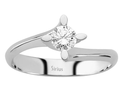 Solitärring mit 0,34 ct Labordiamant in 14K Weißgold – Sanft geschwungene Eleganz