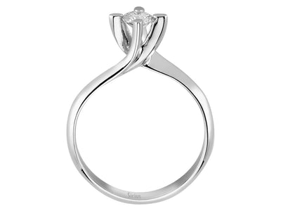 Solitärring mit 0,34 ct Labordiamant in 14K Weißgold – Sanft geschwungene Eleganz