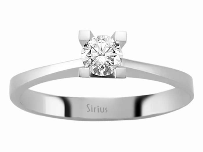 Bague solitaire avec diamant de 0,28 ct – Or Blanc 14 carats – bijoux haut de gamme de Rosy Lab Diamonds