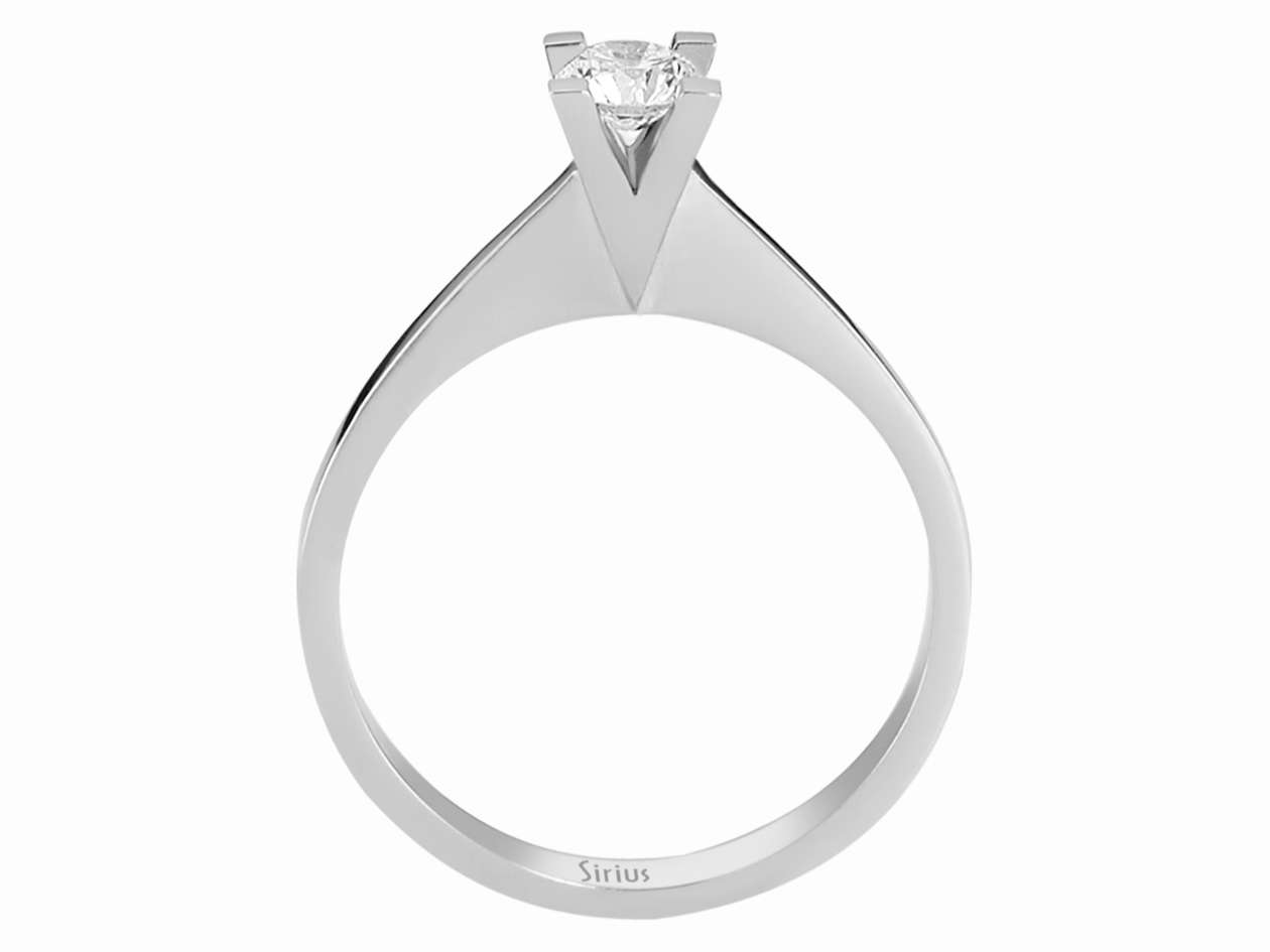 Bague solitaire avec diamant de 0,28 ct – Or Blanc 14 K – Bijoux de haute qualité de Rosy Lab Diamonds