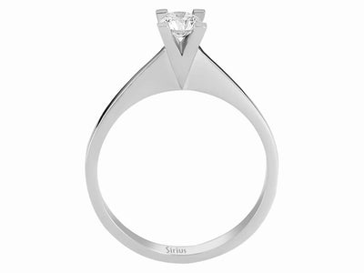 Eleganter Solitärring mit 0,28 ct Diamant in 14K Weißgold