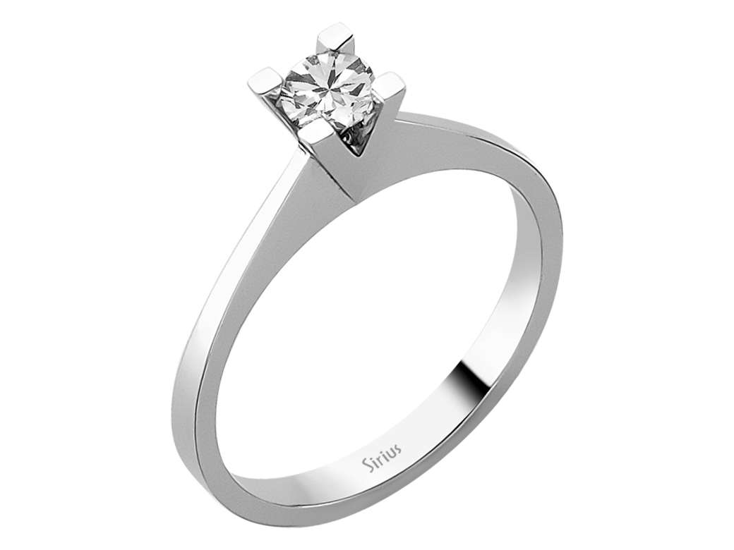 Bague solitaire avec diamant de 0,28 ct – Or Blanc 14 K – bijoux haut de gamme de Rosy Lab Diamonds