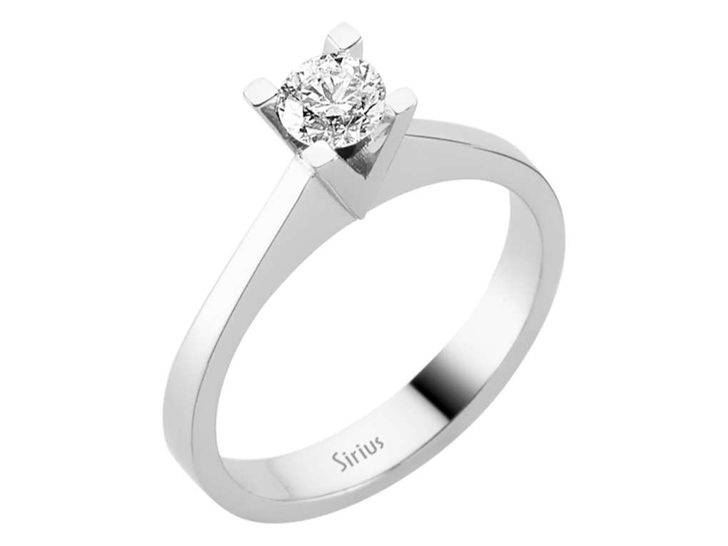 Solitaire Ring with a 0.38 ct Lab Grown Diamond - 14K White Gold | Timeless & Modern - high-quality Jewelry by Rosy Lab Diamonds