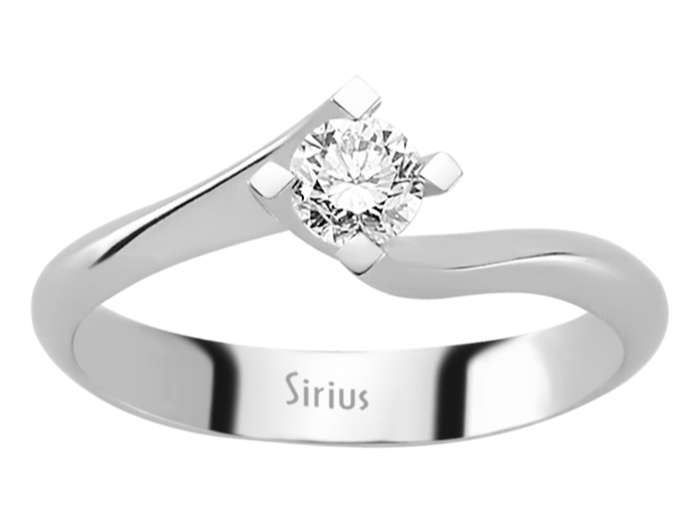 Pavé-Solitärring mit 0,30 ct Diamant in 14K Weißgold