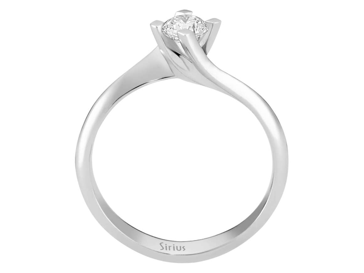 Pavé-Solitärring mit 0,30 ct Diamant in 14K Weißgold