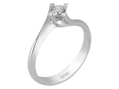 Pavé-Solitärring mit 0,30 ct Diamant in 14K Weißgold