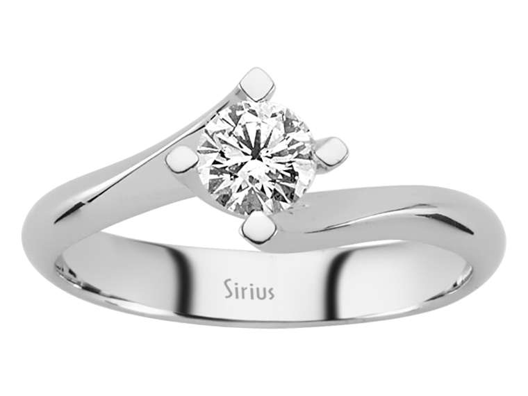 Bague solitaire avec diamant de laboratoire de 0,40 ct – Or Blanc 14 carats | Moderne et intemporelle – Bijoux haut de gamme de Rosy Lab Diamonds