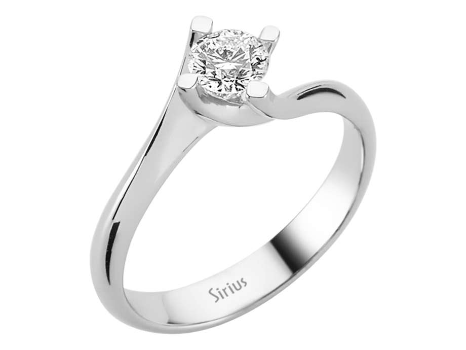 Bague solitaire avec diamant de laboratoire de 0,40 ct - Or Blanc 14 K | Moderne & Intemporel - bijoux haut de gamme de Rosy Lab Diamonds