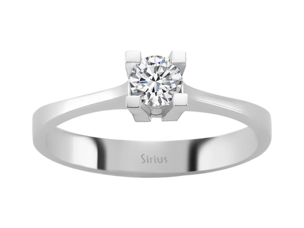 Solitärring mit 0,28 ct Diamant in 14K Weißgold