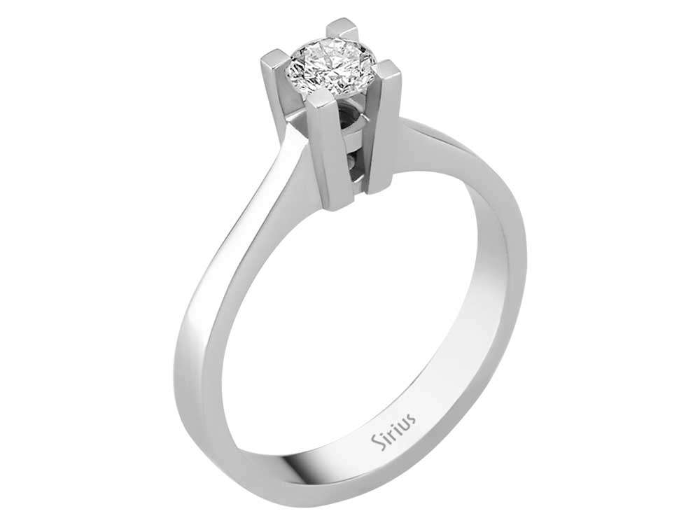 Klassischer Solitärring mit 0,32 ct Diamant – 14K Weißgold