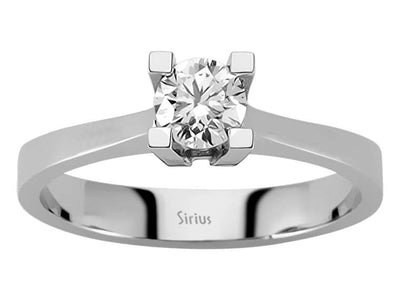Moderner Solitärring mit 0,41 ct Labordiamant in Weißgold