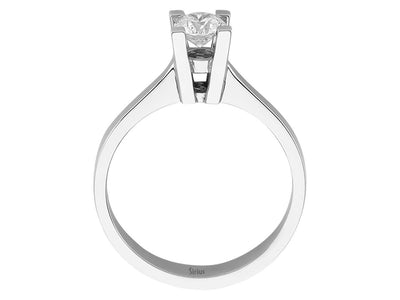 Moderner Solitärring mit 0,41 ct Labordiamant in Weißgold