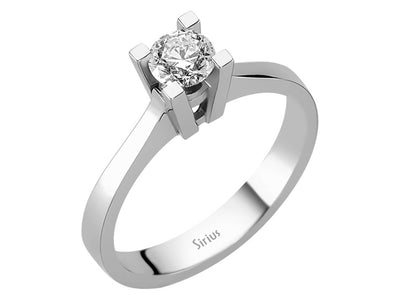 Moderner Solitärring mit 0,41 ct Labordiamant in Weißgold