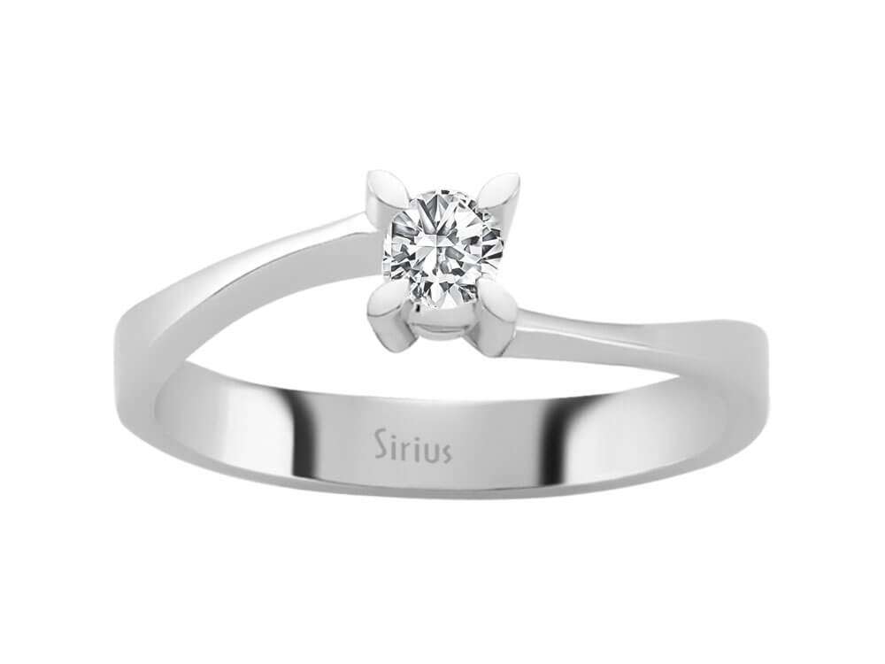 Bague solitaire avec diamant de 0,19 ct – Or Blanc 14 carats – Bijoux haut de gamme de Rosy Lab Diamonds