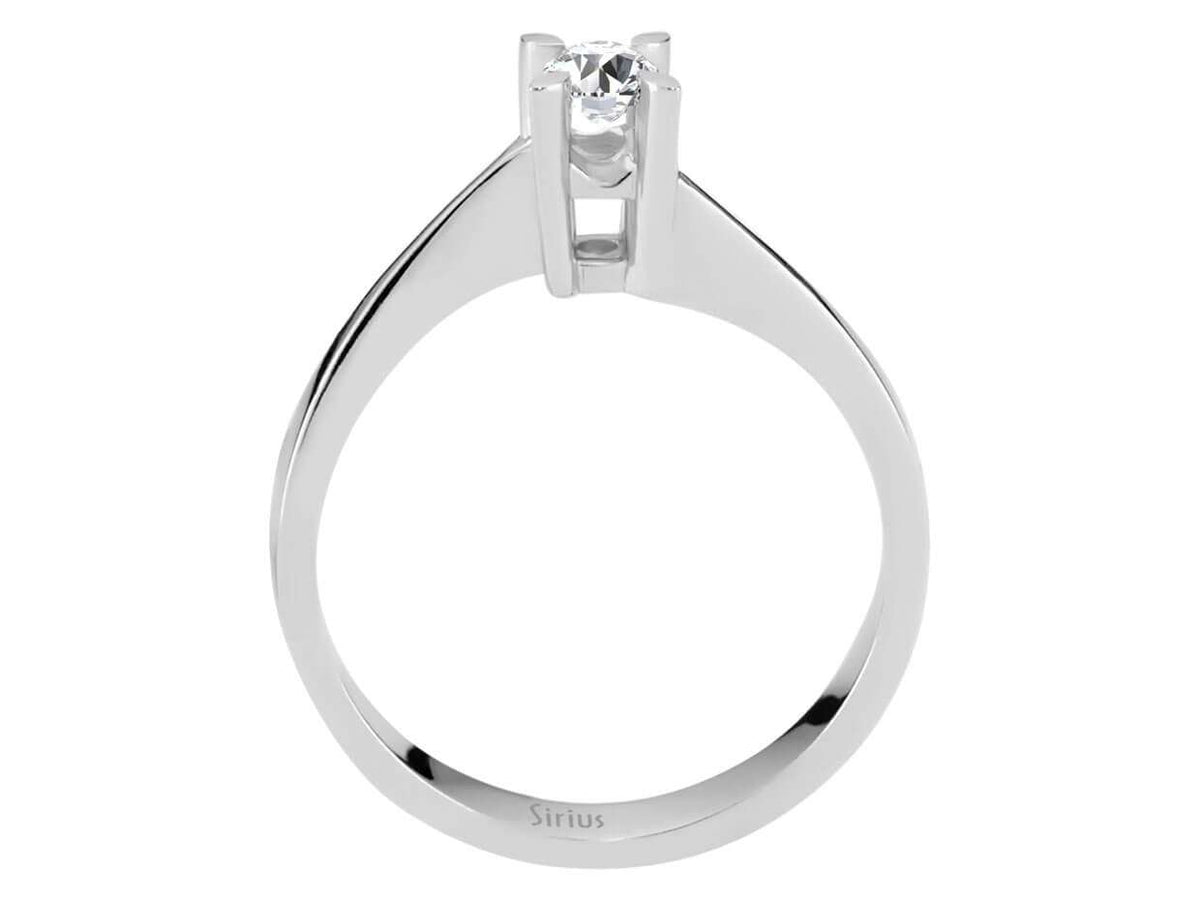 Bague solitaire avec diamant de 0,19 ct - Or Blanc 14 K - Bijoux haut de gamme de Rosy Lab Diamonds