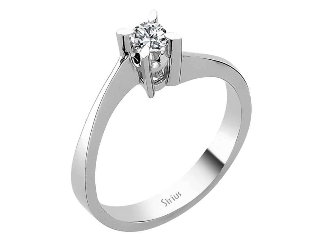 Bague solitaire avec diamant de 0,19 ct – Or Blanc 14 carats – Bijoux haut de gamme de Rosy Lab Diamonds