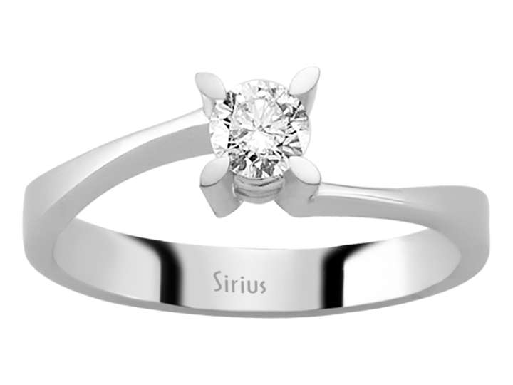 Eleganter Solitärring mit 0,28 ct Diamant – 14K Weißgold