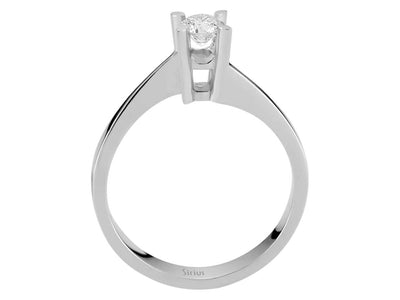 Eleganter Solitärring mit 0,28 ct Diamant – 14K Weißgold