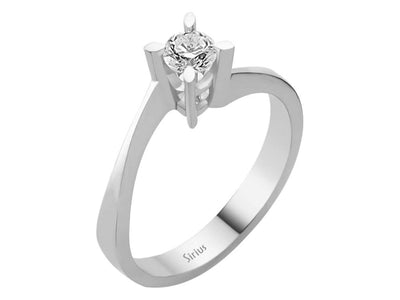 Eleganter Solitärring mit 0,28 ct Diamant – 14K Weißgold