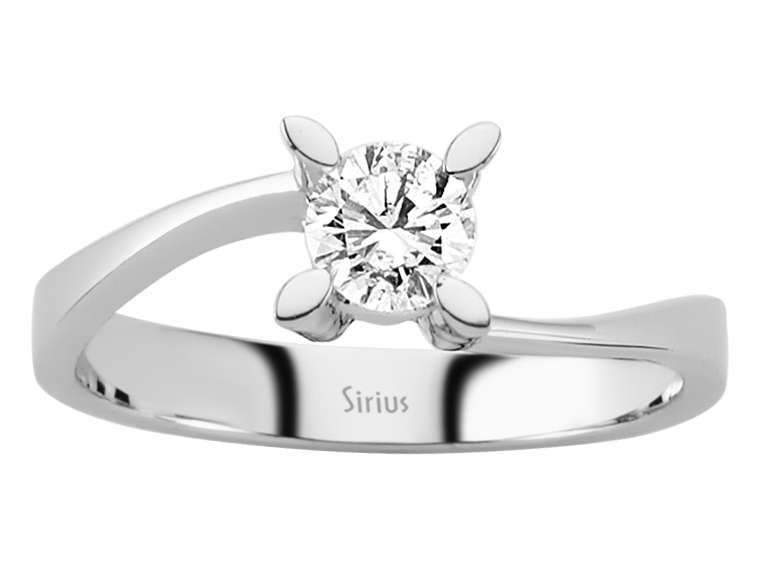 Bague solitaire avec diamant de laboratoire de 0,42 ct – Or Blanc 14 carats | Élégante et durable – bijoux haut de gamme de Rosy Lab Diamonds