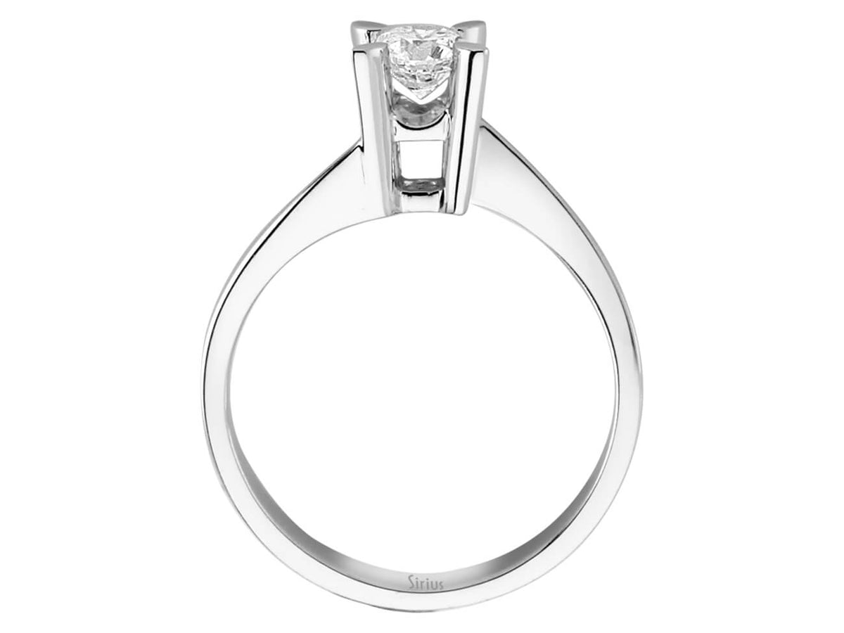 Bague solitaire avec diamant de laboratoire de 0,42 ct – Or Blanc 14 carats | Élégante et durable – bijoux haut de gamme de Rosy Lab Diamonds