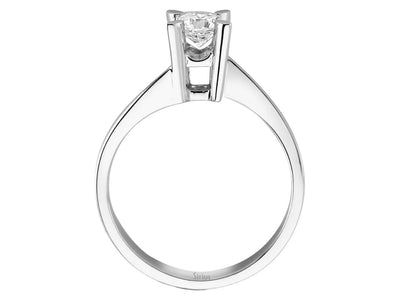 Solitärring mit 0,42 ct Labordiamant in 14K Weißgold – Klassisch & Raffiniert