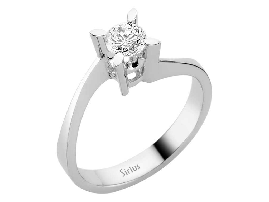 Bague solitaire avec diamant de laboratoire de 0,42 ct – Or Blanc 14 carats | Élégante et durable – Bijoux haut de gamme de Rosy Lab Diamonds