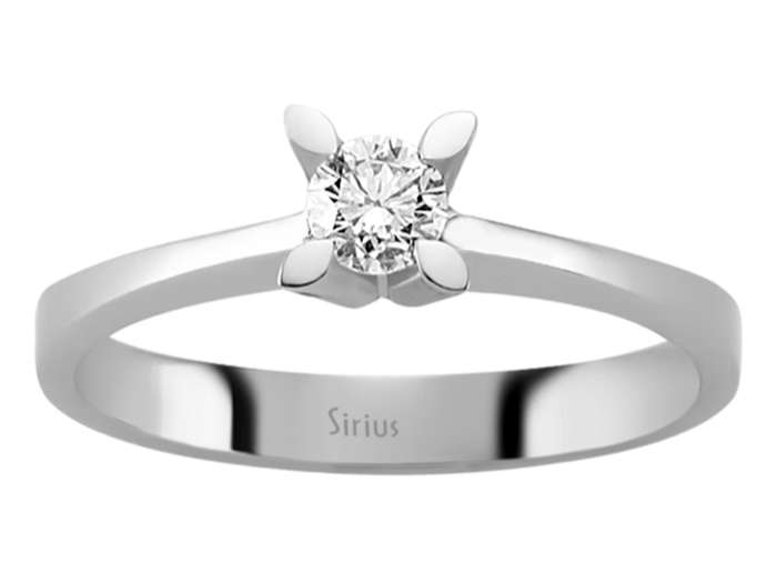 Bague solitaire avec diamant de 0,24 ct – Or Blanc 14 K – Bijoux haut de gamme de Rosy Lab Diamonds