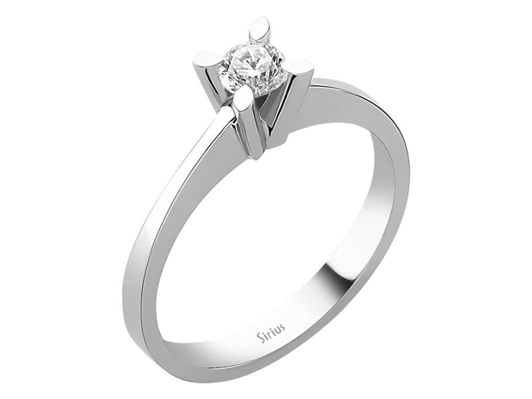 Bague solitaire avec diamant de 0,24 ct – Or Blanc 14 K – Bijoux haut de gamme de Rosy Lab Diamonds