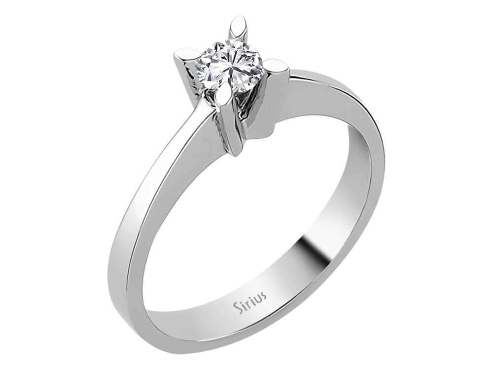 Eleganter Solitärring mit 0,28 ct Diamant – 18K Weißgold