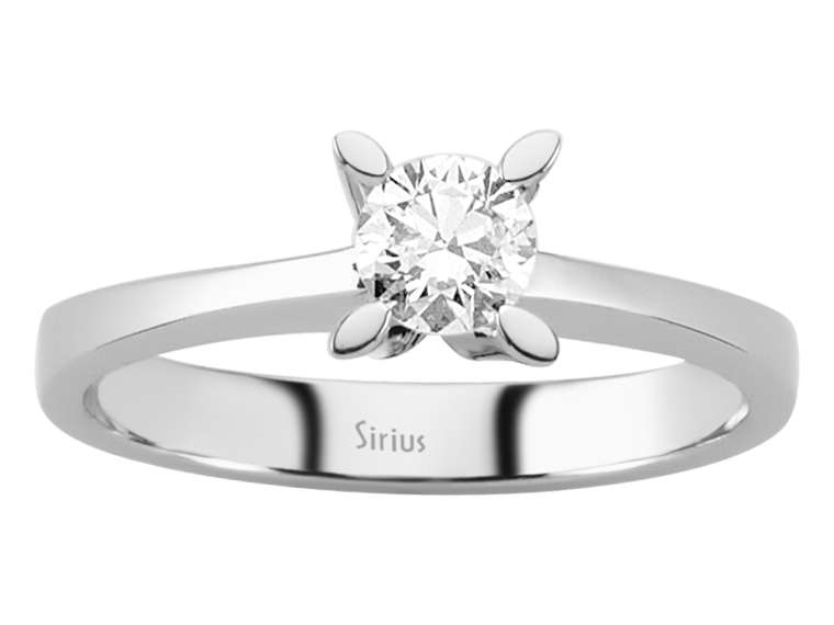 Bague solitaire avec diamant de laboratoire de 0,38 ct – Or Blanc 14 carats | Classique et durable – bijoux haut de gamme de Rosy Lab Diamonds