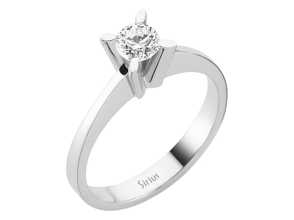 Bague solitaire avec diamant de laboratoire de 0,38 ct – Or Blanc 14 carats | Classique et durable – bijoux haut de gamme de Rosy Lab Diamonds