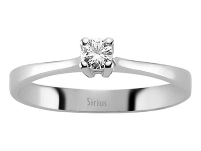 Klassischer Solitärring mit 0,14 ct Diamant – 14K Weißgold