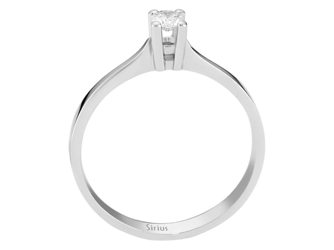 Klassischer Solitärring mit 0,14 ct Diamant – 14K Weißgold