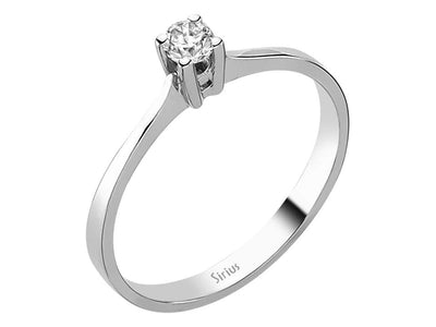 Klassischer Solitärring mit 0,14 ct Diamant – 14K Weißgold