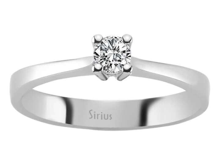 Solitärring mit 0,18 ct Diamant - 18K Weißgold - hochwertiger Schmuck von Rosy Lab Diamonds
