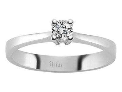 Eleganter Solitärring mit 0,18 ct Diamant – 18K Weißgold