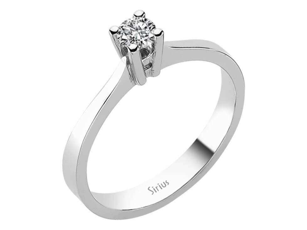 Eleganter Solitärring mit 0,18 ct Diamant – 18K Weißgold