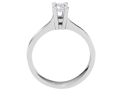 Klassischer Solitärring mit 0,28 ct Diamant – 18K Weißgold