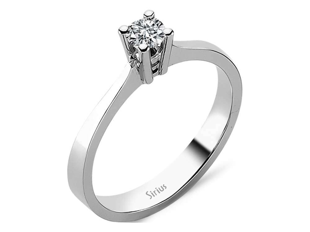 Bague solitaire avec diamant de 0,20 ct - Or Blanc 18K - Bijoux haut de gamme de Rosy Lab Diamonds