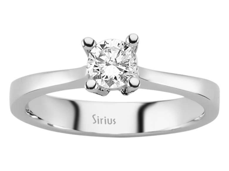Bague solitaire avec diamant de laboratoire de 0,41 ct – Or Blanc 14 K | Élégante et classique – bijoux haut de gamme de Rosy Lab Diamonds