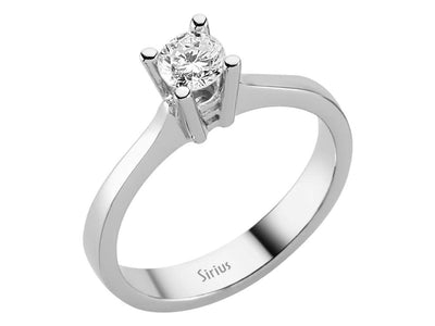 Eleganter Solitärring mit 0,41 ct Labordiamant in 14K Weißgold
