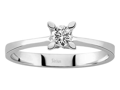 Solitärring mit 0,20 Karat Brillant – 14K Weißgold